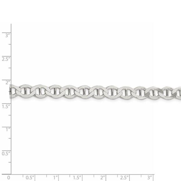 Mens 7mm Sterling Silver Hollow Flat Anchor Chain Necklace, 18 Inch - Picture 5 of 8